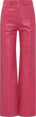 High-Waist Faux-Leather Wide-Leg Trousers