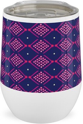 Travel Mugs: Tribal Geometric - Navy And Purple Stainless Steel Travel Tumbler, 12Oz, Blue