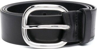 Palladium-Buckle Leather Belt