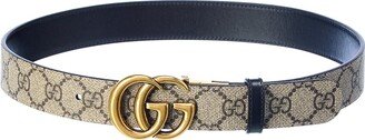 Gg Marmont Reversible Gg Supreme Canvas & Leather Belt