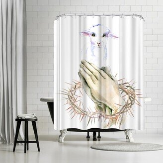 71 x 74 Shower Curtain, Lamb Pray by Suren Nersisyan