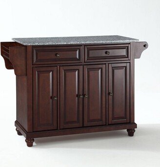 Cambridge Granite Top Full Size Kitchen Island/Cart Mahogany/Gray