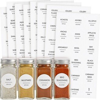 Talented Kitchen 144 Spice Labels Stickers, White Spice Jar Labels Preprinted for Spice Jar Lids, Seasoning Herbs Spice Rack Organization, Round 1.5in