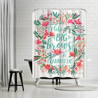 71 x 74 Shower Curtain, Big Brows Juicy by Cat Coquillette