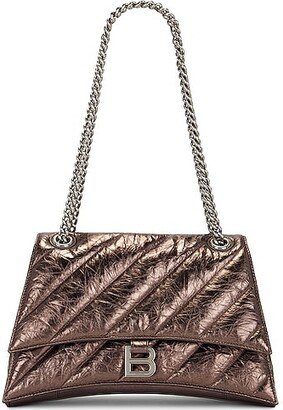 Medium Crush Chain Bag In Dark Bronze in Metallic Bronze