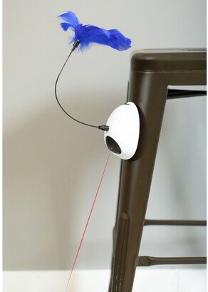 Interactive 2-In-1 Spring Feather and Red Light Chaser Cat Toy