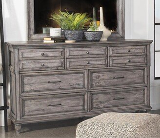 Zahra Rustic Solid Wooden Grey Weathered Space-saving 8 Drawer Dresser