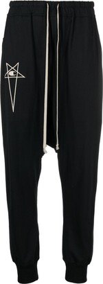 Logo-Embroidered Drop-Crotch Track Pants