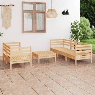 6 Piece Patio Lounge Set Solid Pinewood - 25 x 25 x 24.6-AB