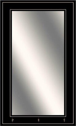 Snake River Décor Grooved Framed Decorative Clear Glass Wall Mirror with Hook Black - 12x21