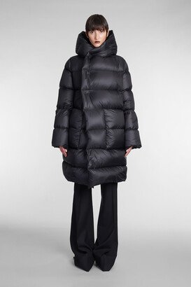 Hooded Ls Puffer In Black Polyamide