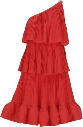 Ruffled Asymmetric One-Shoulder Dress