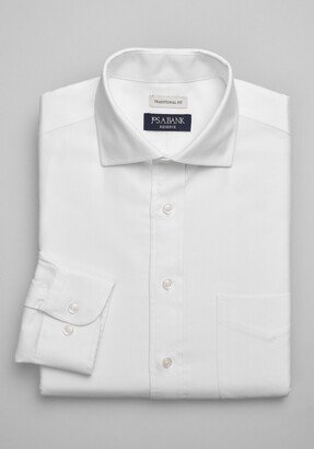 Men's Reserve Collection Traditional Fit Herringbone Dress Shirt