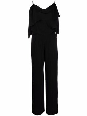 Layered Cowl Neck Jumpsuit