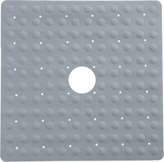 Rubber Non-Slip Square Shower Mat with Microban Gray - Slipx Solutions