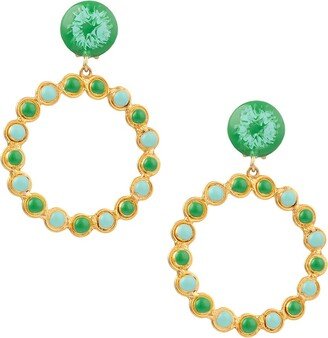 Happy 22K-Gold-Plated & Enamel Clip-On Drop Earrings