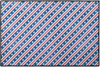 Door Mats: Stars & Stripes - Diagonal Door Mat, Blue