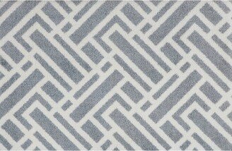 2'x3' ColorStar Deco Grid Door Mat Silver