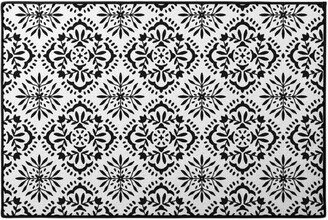 Door Mats: Southern At Heart - Black And White Door Mat, Black