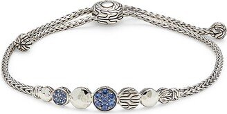 Sterling Silver & Blue Sapphire Bolo Bracelet