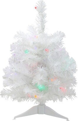 Northlight 18 Pre-Lit Led Snow White Artificial Christmas Tree - Multi-Color Lights