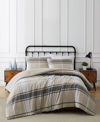 Preston Plaid 3 Piece Flannel Comforter Set, Full/Queen