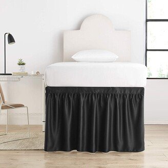 Luxury Plush Dorm Sized Bed Skirt Panel with Ties-AA