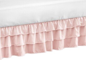 Girl 3 Tiered Ruffle Crib Bed Skirt Harper Collection Pink