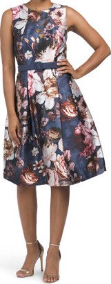 TJMAXX Devin Sleeveless Floral Jacquard Dress With Belt For Women