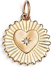 Moon & Meadow Charm Collection 14K Yellow Gold Diamond Heart Disc Charm