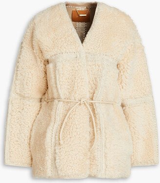 Belted shearling jacket