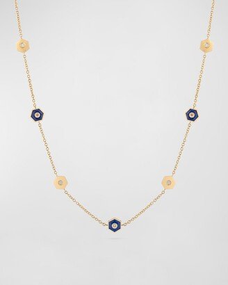 Baia Sommersa 18K Yellow Gold Necklace with Lapis and Diamonds