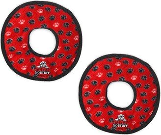 Tuffy No Stuff Ultimate Ring Red Paw, 2-Pack Dog Toys