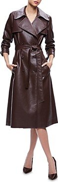 Elicia Faux Leather Trench Coat