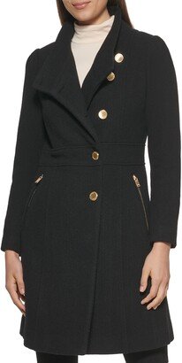 Asymmetrical Button Front Coat