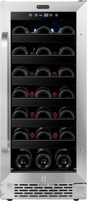 15 inch BuiltIn 33 Bottle Undercounter Stainless Steel Wine Refrigerator