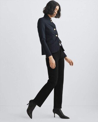 Harlow Ankle Straight- Black Mid-Rise Vintage Stretch Jean