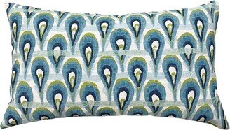 Textured Chloe Frost Birch Lumbar Pillow Cover, Ikat Blue Zippered Case,, , & Many More