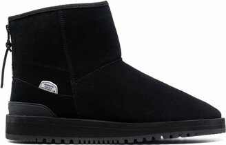 Shearling-Trim Ankle Boots-AB