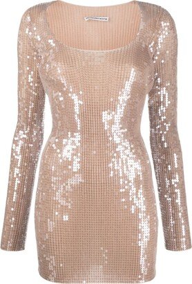 Sequin-Embellished Minidress-AA