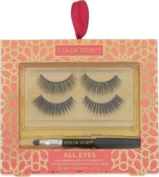 Color Story All Eyes Faux Mink Lashes & Eyeliner Set - 2ct