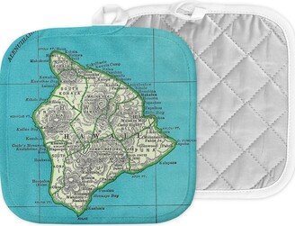 Hawaii Big Island Map Hot Pad - Pot Holder Kitchen Airbnb Gift Wedding