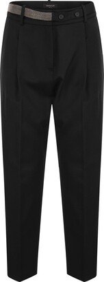 Virgin Wool Trousers With Luminous Detail