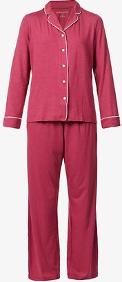 Womens Pink Lara Long-sleeved tretch-modal Pyjama set