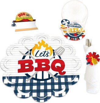 Big Dot Of Happiness Fire Up the Grill Summer Bbq Picnic Party Decorations Chargerific Kit 8 Ct