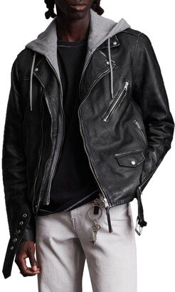 Charter Mix Media Leather Biker Jacket