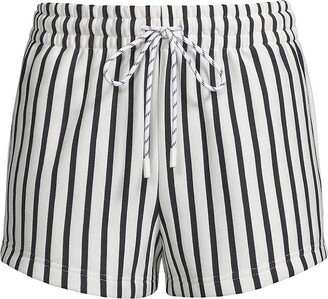 Jolie Striped French Terry Drawstring Shorts