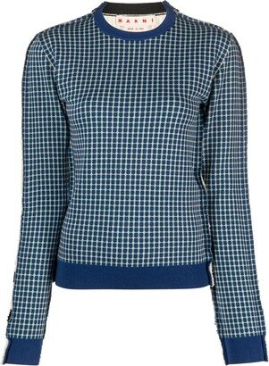 Plaid-Check Crew-Neck Jumper