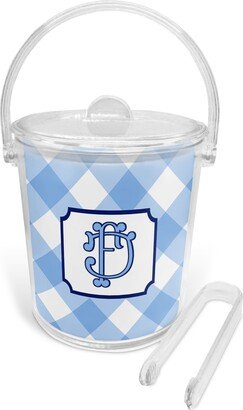 Blue Gingham Acrylic Ice Bucket