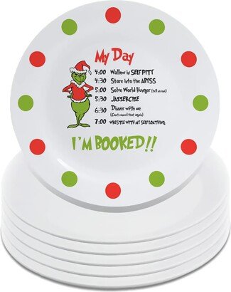 Grinch My Day Ceramic Plate - 8 Inch 10.5 Xmas Dinnerware Seasonal Decor Christmas Gift